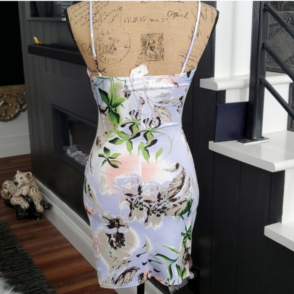 Blue Blush Floral Mini Dress - Picture 4 of 6